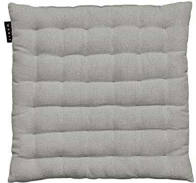 LINUM Pepper Elegantes Sitzkissen für Indoor und Outdoor 40x40 cm, 100% Baumwolle, Waschbar, Hellgrau