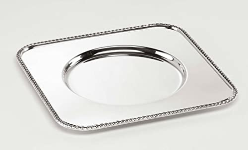 SWEET HOME Sottopiatto Quadro Stile Regina Anna Argentato Argento Sheffield cod.5041232 cm 32x32 by Varotto & Co.