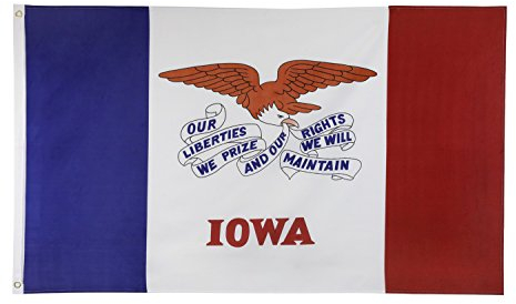 shop72 US State Flaggen –, 100D 3 x 5 Polyester Flaggen, Polyester, Iowa, Einheitsgröße