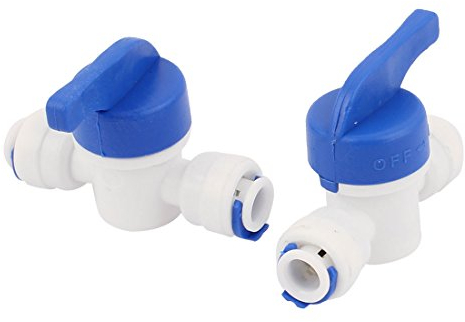 sourcing map 2 Stück 1/4 6mm Plastik Schlauch Rohrverschraubung Kuppler Kugelhahn Blau Weiß de