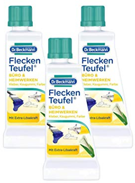 Dr. Beckmann Fleckenteufel Büro & Heimwerken | Spezialfleckentferner gegen Kleber-, Farb- und Kaugummiflecken | 50 ml (3er Pack)