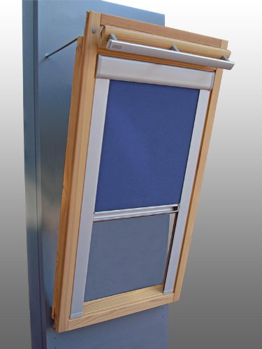 Verdunkelungsrollo Rollo mit Seitenschienen für Velux DKL-EP GGL,GPL,GHL,GTL 406 mittelblau