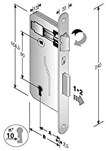 SERRATURA PATENT mm.8x90 E35 BT BRONZATA GB [BONAITI ]