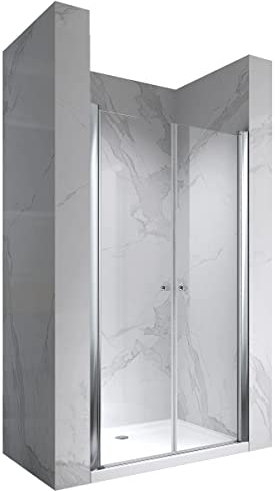 i-flair Duschtür 68x185 cm Verstellbereich von 68-72 cm, Höhe: 185 cm, Duschabtrennung aus 6 mm durchsichtigem ESG Sicherheitsglas mit Nanobeschichtung und Hebe-Senkmechanismus - DTC