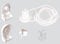 EFIXS 1er Set Montageset/Reparaturset für Rollos mit 25 mm Rollowelle - mit PVC-Träger - incl. Halter/Halterung, Kettenzug, Kettenlänge ca. 125 cm (Umlauf der Rollokette: 250 cm)- Farbe: weiß