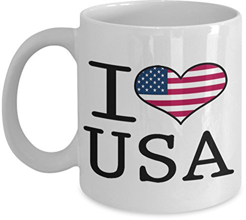 shaniztoons I Love Heart USA United States of America Flag Design Gift Mug