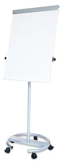 Maul Flipchart MAULoffice 70 x 100 cm | Mobile Magnettafel mit Rundfuß | Stufenlos höhenverstellbar | Geeignet für Papier in verschiedenen Formaten | Mit Ablage für Marker und Stifte | Silber