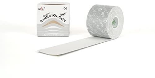 Nasara Original Kinesiologie Physio Tape für Sport und Medizin, Rollengröße 5cm x 5m, Weiss