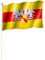 Stockflagge/Stockfahne BADEN mit Wappen Flagge/Fahne ca. 30 x 45 cm mit ca. 60cm Stab/Stock