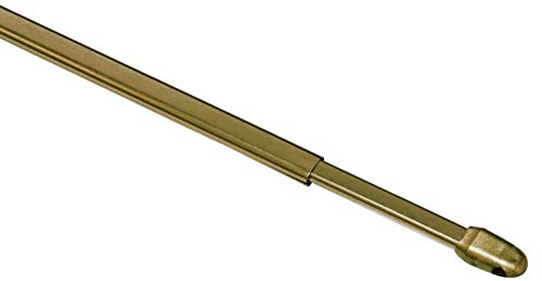 GARDINIA Vitragestange flachoval, Ausziehbar, Gardinenstange ohne Bohren und Schrauben, Metall/Kunststoff, Messing, 100-160 cm, 2 Stück