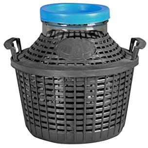 Home 1900115 Damigiana Vetro Bocca Larga Cestello Plastica 15 Litri
