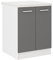 ULTRA Meuble bas de cuisine 60 cm avec plan de travail inclus - Gris