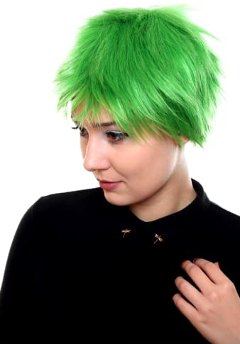 Prettyland One Piece Zoro Cosmo Grün Glatte Kurze Wilde Fransige Cosplay Anime Party Kurzhaar-Perücke C968