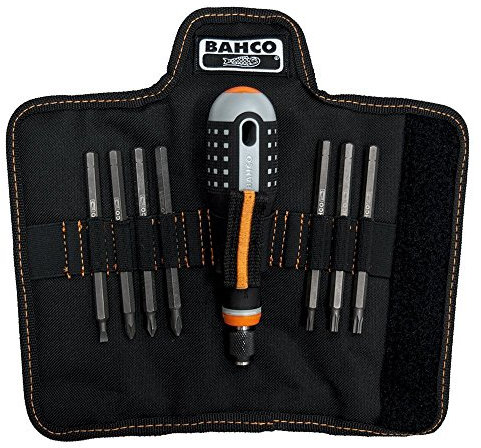 Bahco BE-8574 Ergo Screwdriver Set with 7 Interchangeable Blades, Multi-Colour