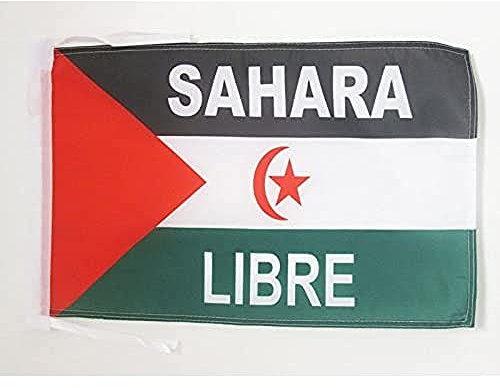 BANDERA de SAHARA OCCIDENTAL LIBRE 45x30cm - BANDERINA SAHARAUI FRENTE POLISARIO 30 x 45 cm cordeles - AZ FLAG