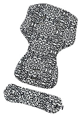Gesslein Loop Set 548 Sitzauflage Kinderwagen, Wendeeinlage für Sommer & Winter, universel, Tencel atmungsaktiv & Schild Tragetasche C1/C2/Trend |schwarz/weiß, 626000548