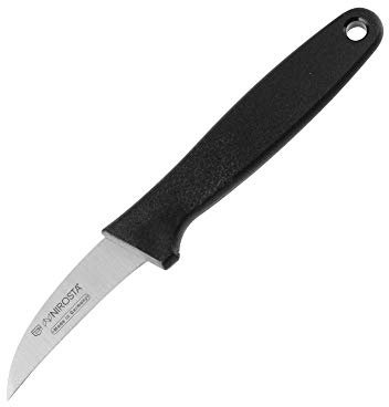 NIROSTA Fackelmann 43322 Schälmesser La Cuisine 16cm aus PP/Edelstahl, Kunststoff, Schwarz/Silber, 16 x 4,5 x 1,4 cm