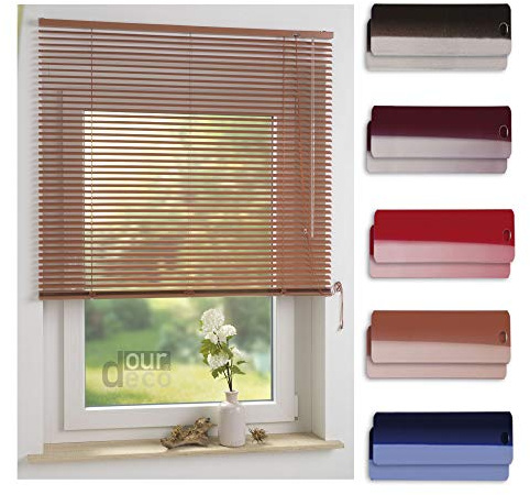 ourdeco® Aluminium-Jalousie / 120 x 160 Terracotta (Breite x Höhe) / Montage an Wand oder Decke, Premium Alu-Jalousie
