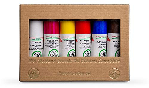 Alte Holland Classic Öl: Intro-Satz von 6 x 18ml Tuben Ölfarben