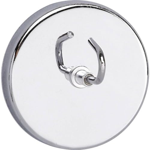 MAUL Rundmagnet silber 9 kg Haftkraft aus Stahl und Ferrit | kräftiger Halt für Büro und Werkstatt, handliches Format, robuste Metallkapsel, schnell neu positioniert