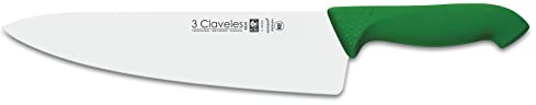 3 Claveles Cuchillo Cocinero Proflex, Acero Inoxidable, Verde, 25 cm - 10