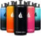 HYDRO CELL Edelstahl-Wasserflasche mit Stroh- und Weithalsdeckeln (32 Unzen) - Vakuumisoliertes schweißfestes Sportdesign (Schwarz 32 Unzen)
