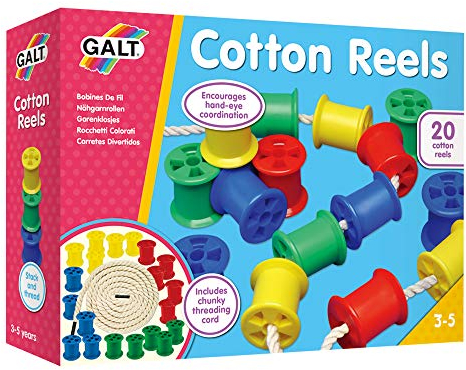 Galt Toys, Cotton Reels, Threading Toy, Ages 3 Years Plus, 20 Count (Pack of 1)