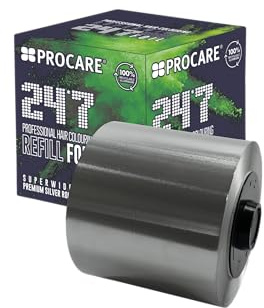 Procare 24 * 7 Silver Foil Refill (120mm x 450m) - Refill Roll of Silver Foil Compatible with Procare 24 * 7 Dispenser, Superwide Hair Foils for Highlights & Colouring Techniques