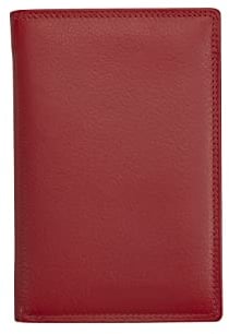 Josephine Osthoff Brieftasche Herren Leder Ausweisetui Reisepasshülle Hochformat Ausweishülle Damen Gross Ausweistasche RFID-Schutz Slim Wallet mit Geldscheinfach (942), Farbe:Kirsche