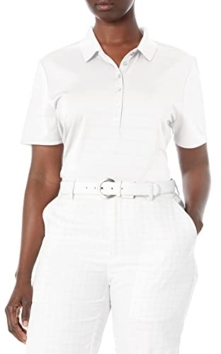 Callaway, Damen-Poloshirt, Kurzärmelig, Piqué, Offenes Netzgewebe, Weiss/opulenter Garten, Mittel