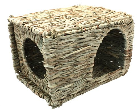 Happy Pet Grassy Hideaway Toy for Small Animals Large Cozy Hideout Shelter Den Natural Habitat Comfortable Nesting Retreat for Rabbits Guinea Pigs