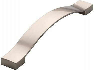 SIRO Möbelgriff Südbrookmerland, Modern, Druckguss vernickelt feingeschliffen, 193 mm x 25 mm x 24 mm, LA 160 mm, 1750-193ZN21