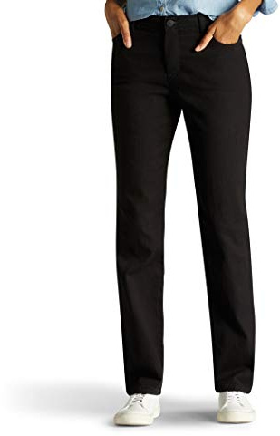 Lee Women's Plus Size Instantly Slims Classic Relaxed Fit Monroe Straight Leg Jean, Black, 20 Plus