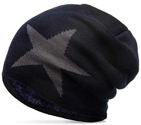 Caspar MU118 Unisex Beanie Mütze mit Stern Gefüttert