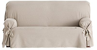 Eysa F636081 nicht elastisch mit krawatten sofa überwurf , 3 Sitze , 180x230 cm, Beige / Brauner Zickzack