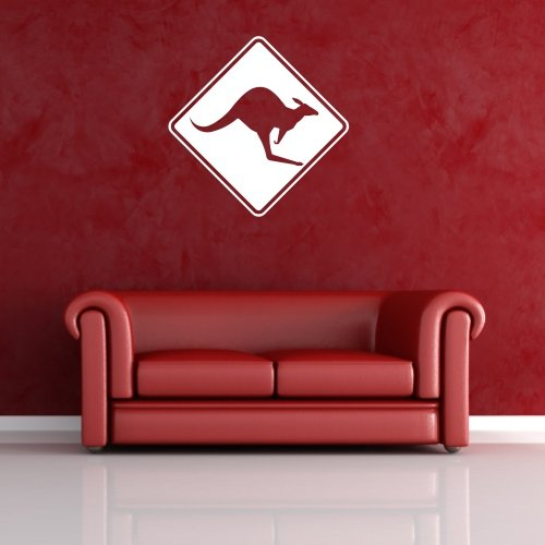 Wandtattoo Warnschild Känguru, 59 x 59 von mldigitaldesign