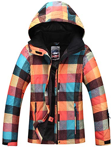 HOTIAN Skijacke, Snowboardjacke, Damen, hoch, winddicht, bunt, Schneejacken-Set, Stil 1, Small