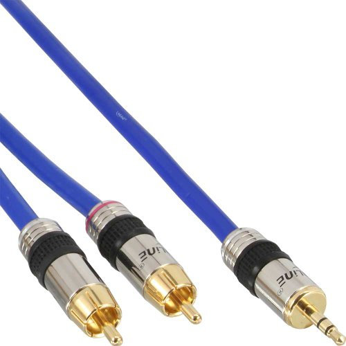 InLine 10 m 2 x RCA/3.5 mm Bleu Premium 10 m 3.5 mm câble Audio