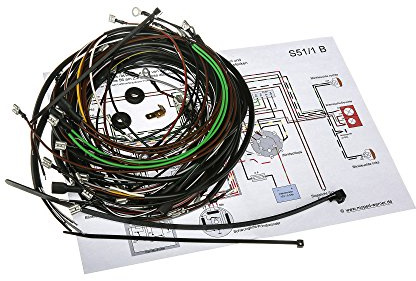 Kabelbaumset S51/1 B 12V Kontaktzündung, inkl. Schaltplan