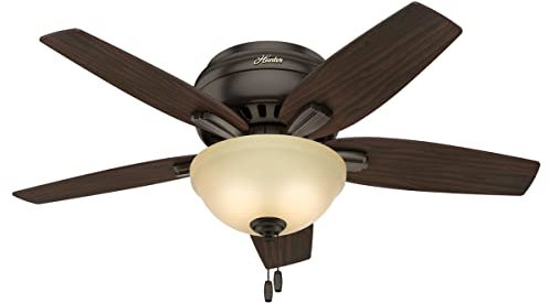 Hunter Fan Company - Ventilatore da soffitto moderno in bronzo, 106,7 cm, con set di luci a LED e catena a trazione