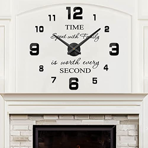Vangold Moderne Mute DIY große Wanduhr 3D Aufkleber Home Office Decor Geschenk