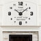 Vangold Adesivo da parete con orologio moderno senza cornice, in metallo, con specchio in acrilico, 3D, ideale per fai da te e decorare la casa-2 anni di garanzia (Nero)