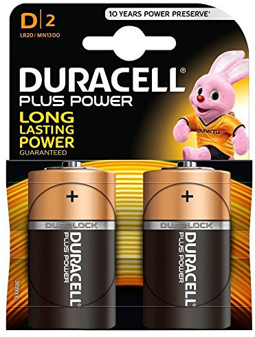 Duracell Plus D, 2 Batteries in a pack