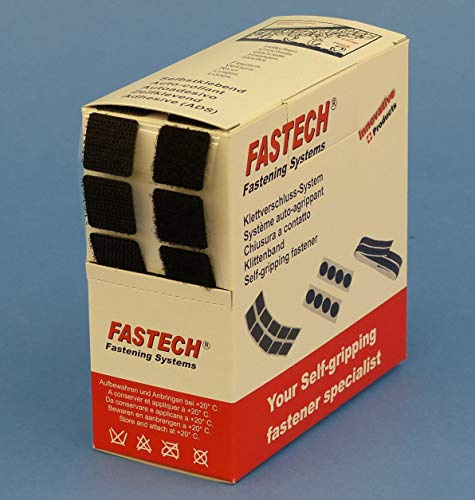 FASTECH B20-SQ999905, 5 m BOX SBS Squares 20 mm BLACK 230 Sets