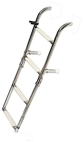 Osculati Edelstahl Klapp-Badeleiter mit 4 Stufen - 900mm - Standard Modell
