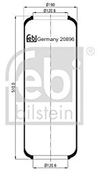 febi bilstein 20896 Luftfederbalg ohne Kolben, 1 Stück
