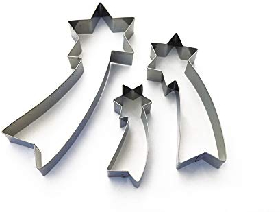 Weihnachtsausstecher Edelstahl Komet Stern Weihnachtsstern Set 87,127,167 mm