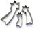 Weihnachtsausstecher Edelstahl Komet Stern Weihnachtsstern Set 87,127,167 mm