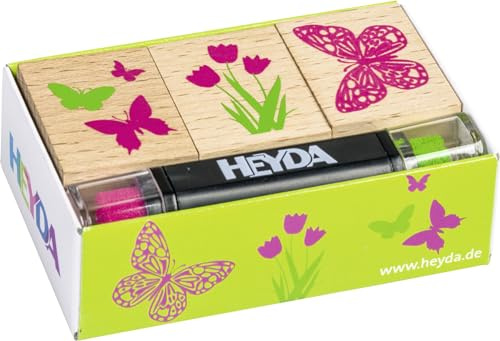 Heyda 204888697 Heyda 204888697 Stempel-Set (Spring) Setgröße: 8 x 4,5 x 2,5 cm, 3 Holz-Stempel