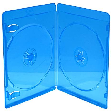 MediaRange Blu-ray-Hülle für 2 Discs, 7 mm, Blau, 50er-Pack | 50er-Pack | Coverfolie | Booklet-Halter | für 2 Discs